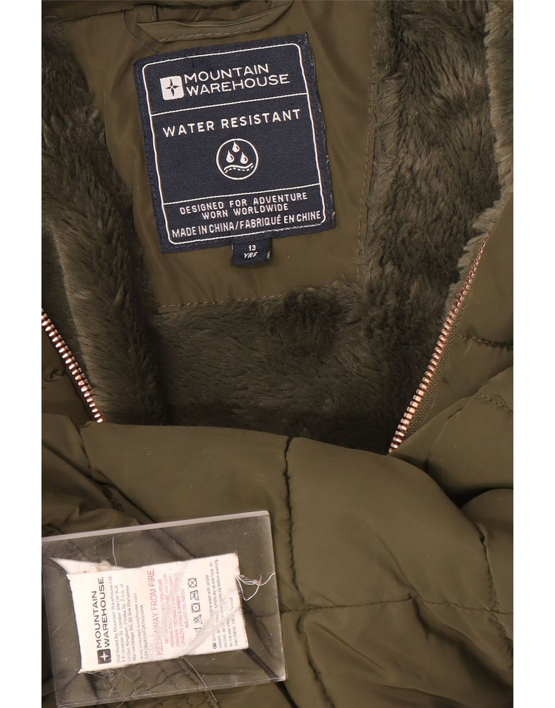 Mountain Warehouse Piger Polstret hættejakke 12-13 år Khaki Polyester