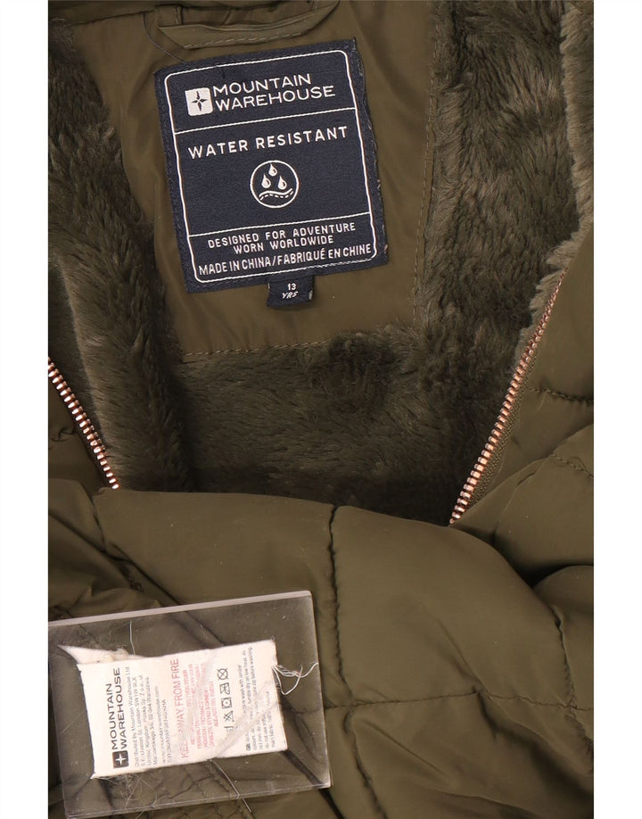 Mountain Warehouse Piger Polstret hættejakke 12-13 år Khaki Polyester