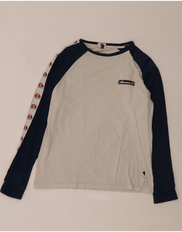 Ellesse Herre Grafisk Top Langærmet Medium Hvid Colourblock Bomuld