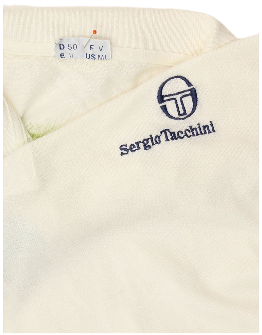 SERGIO TACCHINI Poloshirt til mænd IT 50 Medium Hvidstribet bomuld