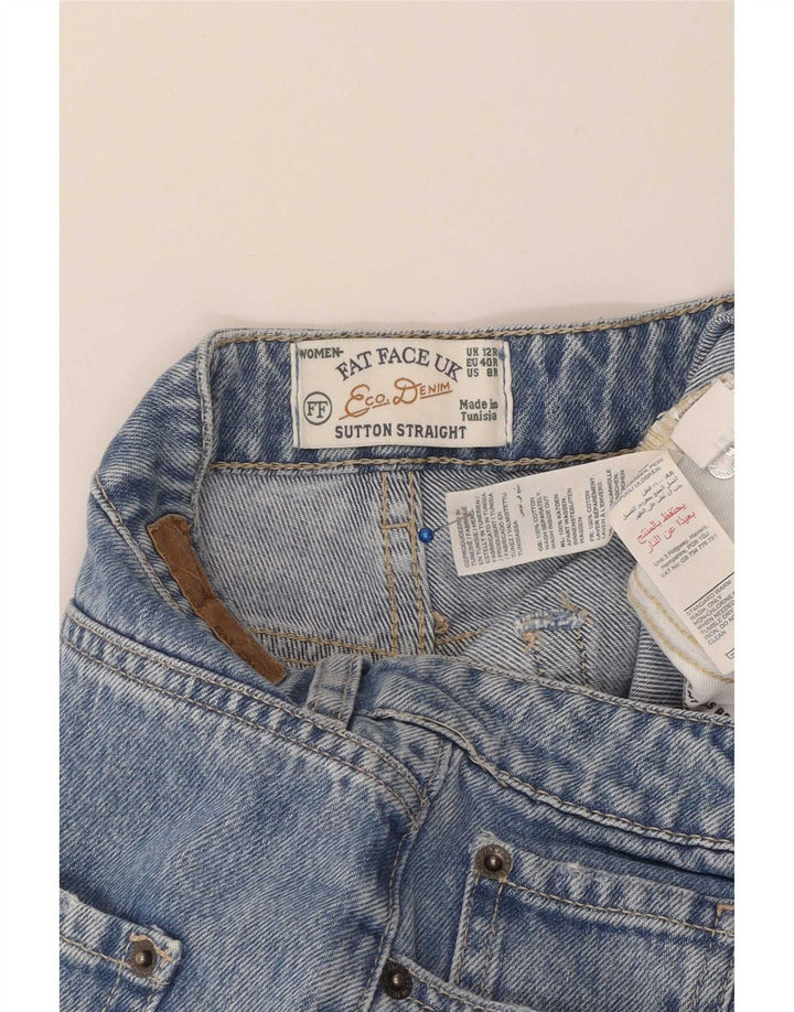 Fat Face Dame Sutton Distressed Straight Jeans UK 12 Medium W30 L30 Blue
