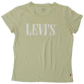 LEVI'S Grafisk T-shirt top til kvinder UK 12 Mellemgrøn bomuld