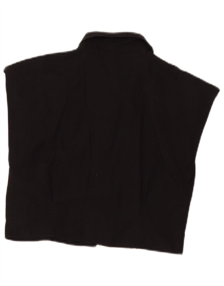 Zara Dame Sleeveless Shirt Bluse UK 8 Small Black
