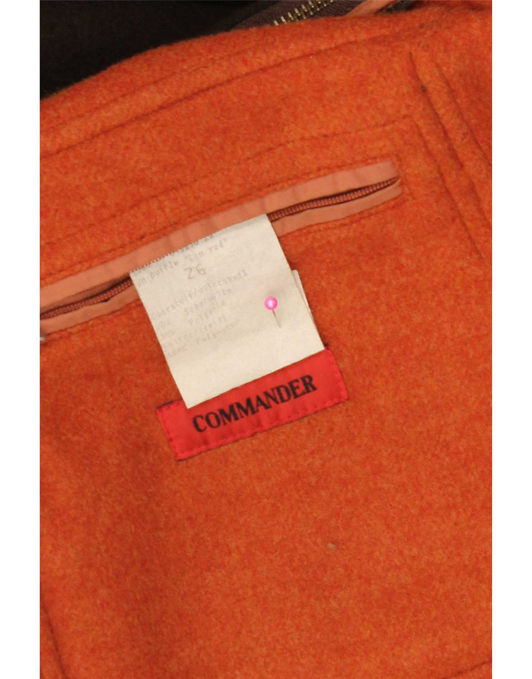 Commander Herre Hooded Duffel Coat UK 42 XL Brun Uld