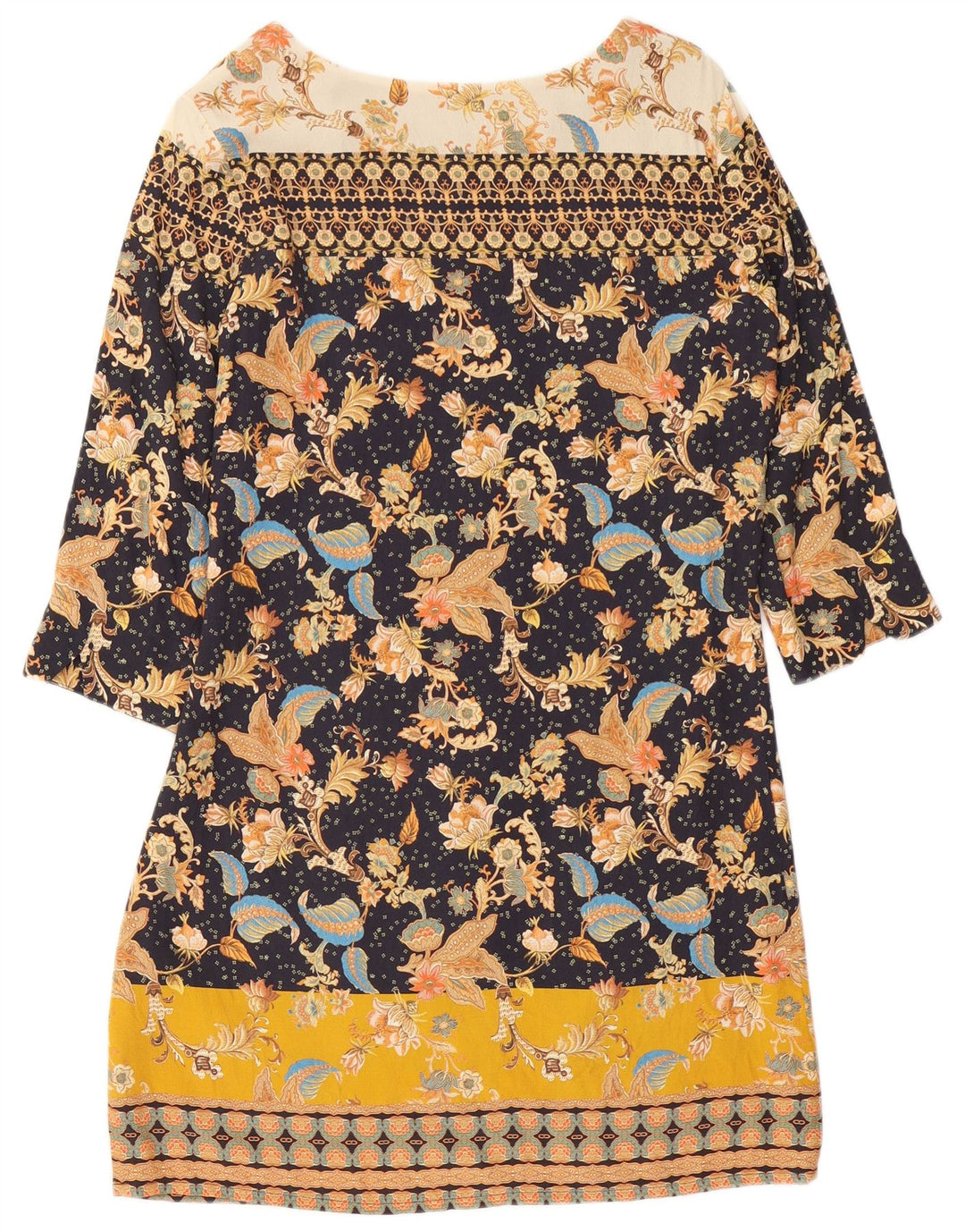 Desigual Kvinders 3/4-ærmede Skede Kjole EU 38 Medium Flerfarvet Blomster