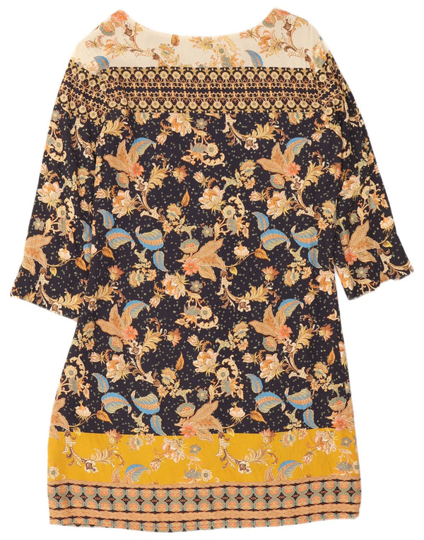 Desigual Womens 3/4 Sleeve Sheath Dress EU 38 Medium Multicoloured Floral