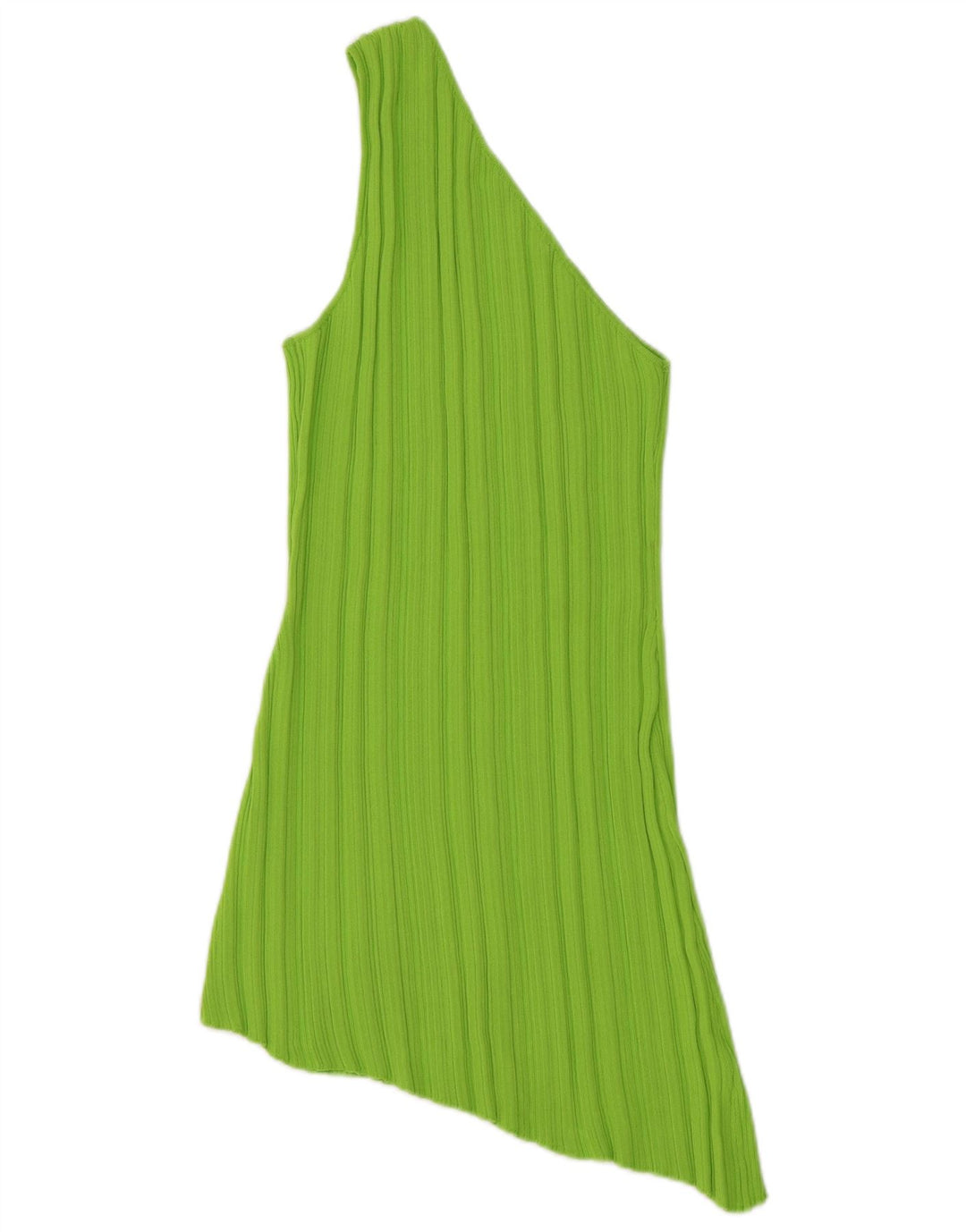 Zara Womens Asymmetrisk One Shoulder Dress UK 12 Medium Green Viscose