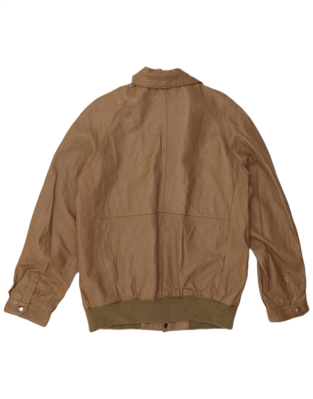 VINTAGE Læderjakke til mænd UK 38 Medium Brun Læder