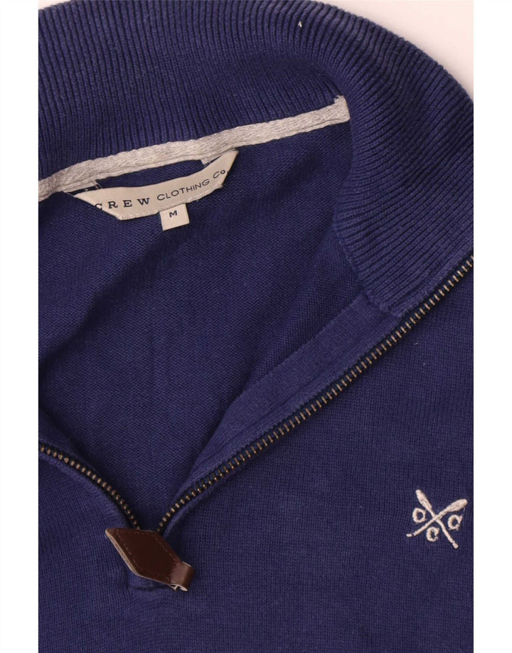 Besætningstøj Herre Zip Neck Jumper Sweater Medium Navyblå Bomuld
