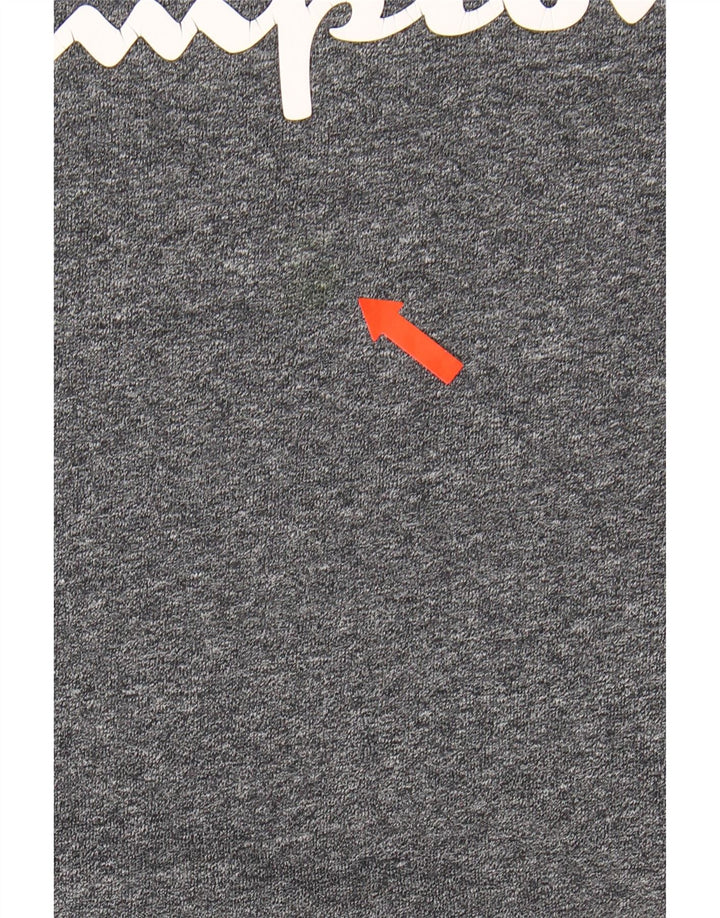 CHAMPION Mens Graphic Sweatshirt Jumper Small Grey Cotton Vintage Champion and Second-Hand Champion from Messina Hembry 
