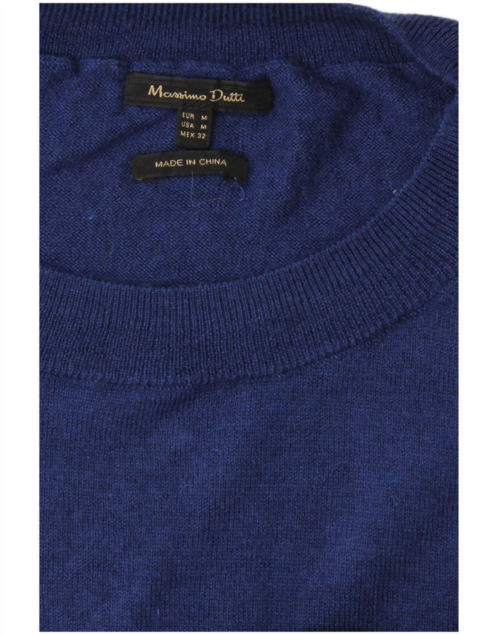 MASSIMO DUTTI Dame Oversized Crew Neck sweater UK 14 Medium Blue