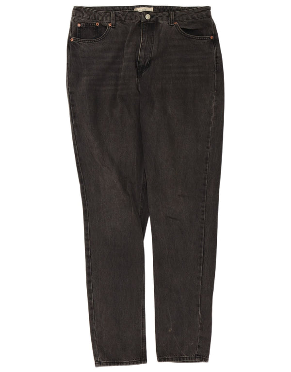 Topshop Dame Mom Højtaljede tilspidsede jeans W34 L33 Grå Polyester