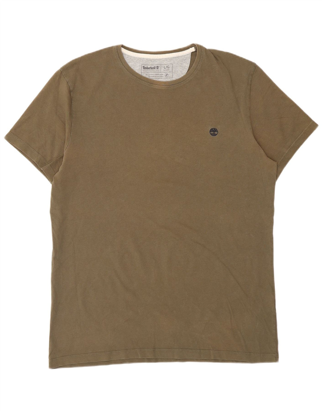 TIMBERLAND Herre Slim Fit T-Shirt Top Stor Khaki Bomuld
