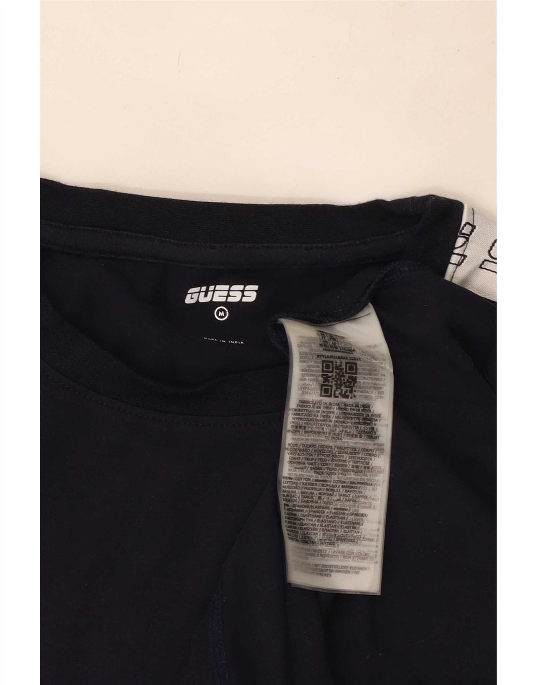 Guess Herre grafisk T-shirt Top Medium Marineblå Colourblock Bomuld