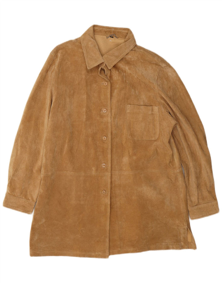 Julia S. Roma Ruskindsjakke til kvinder EU 42 Stor brunt læder