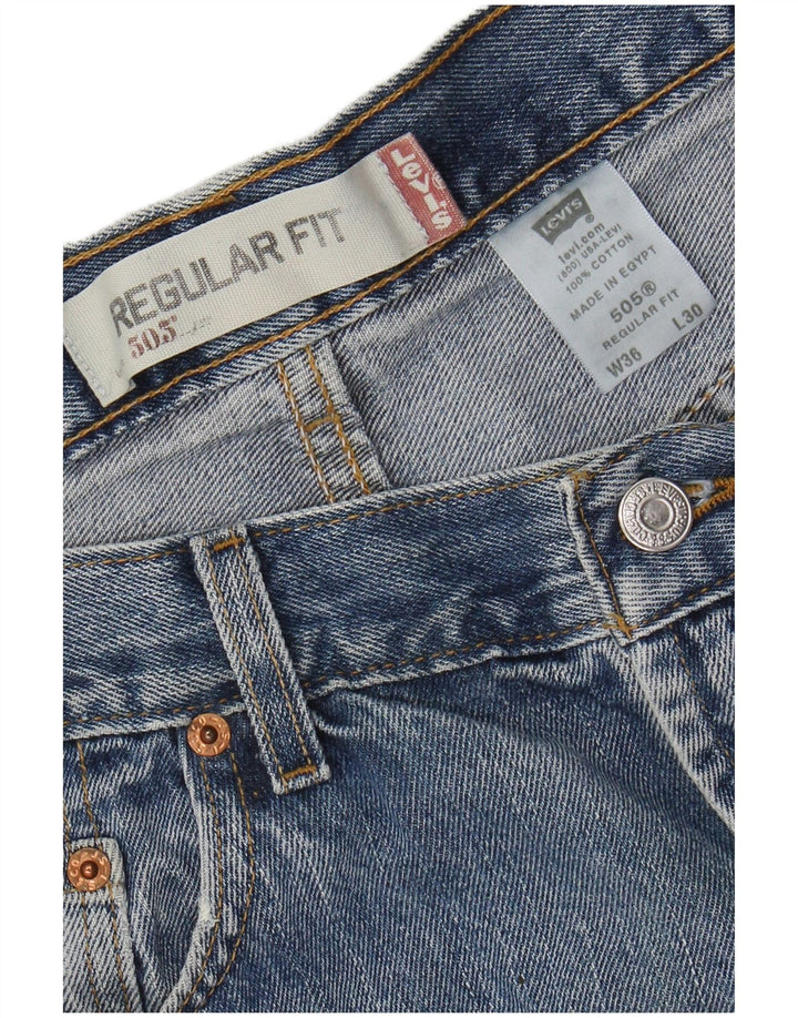 LEVI'S Herre 505 Straight Jeans W36 L30 Blå Bomuld