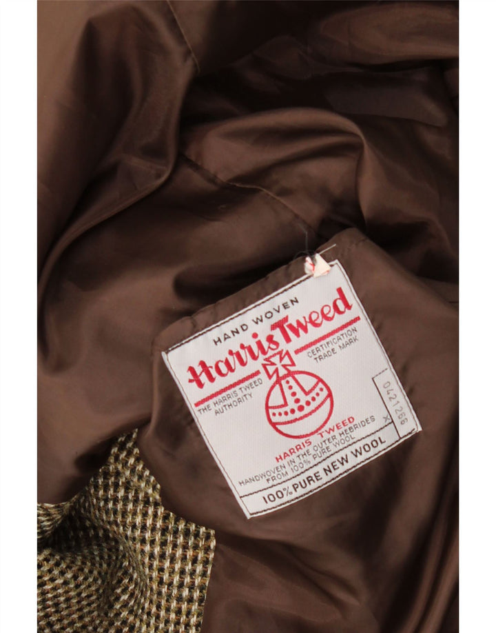 Harris Tweed Herre 3-knaps blazerjakke UK 40 Large Brown Check New Wool