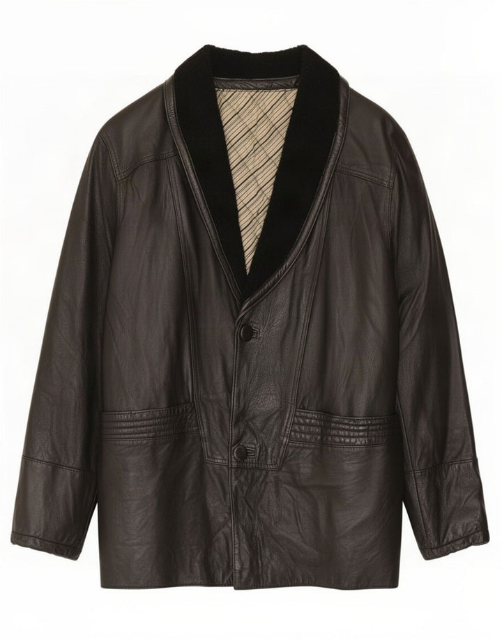 Vintage herre læderjakke IT 48 Medium Sort