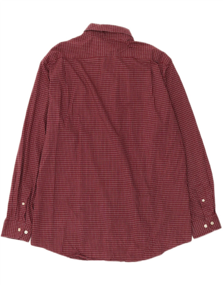 L.L.Bean Herre Traditional Fit skjorte Medium Bourgogne ternet bomuld