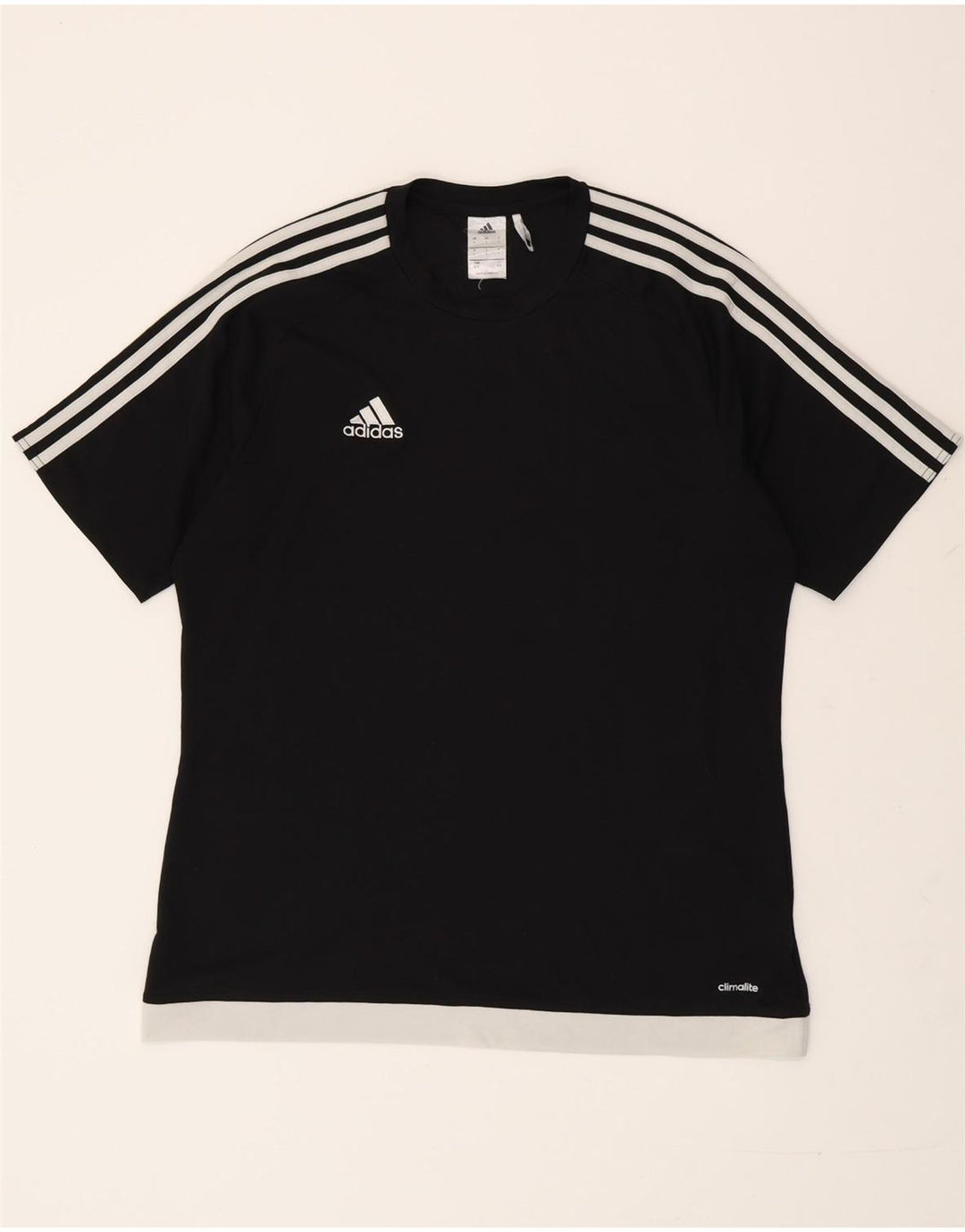 ADIDAS Herre Climalite T-Shirt Top Stor Sort Colourblock Polyester