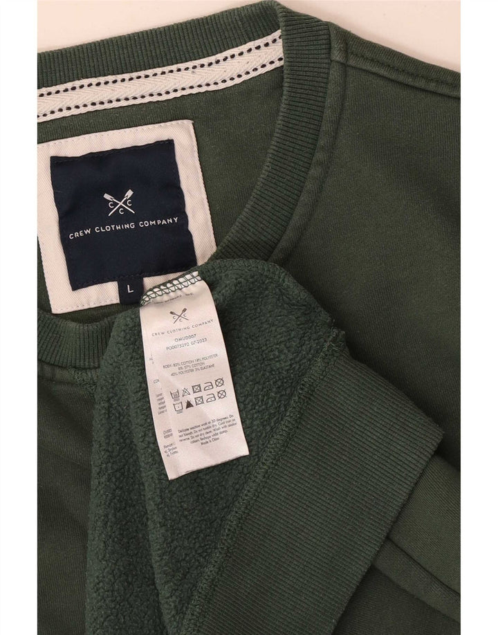 Crew Clothing Herre Sweatshirt Jumper Stor Grøn Bomuld