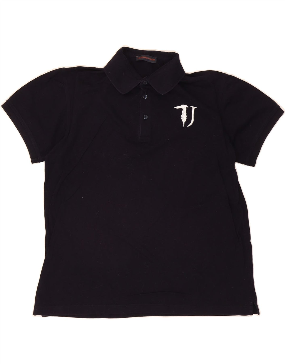 TRUSSARDI JEANS Mens Polo Shirt Large Navy Blue Vintage Trussardi Jeans and Second-Hand Trussardi Jeans from Messina Hembry 