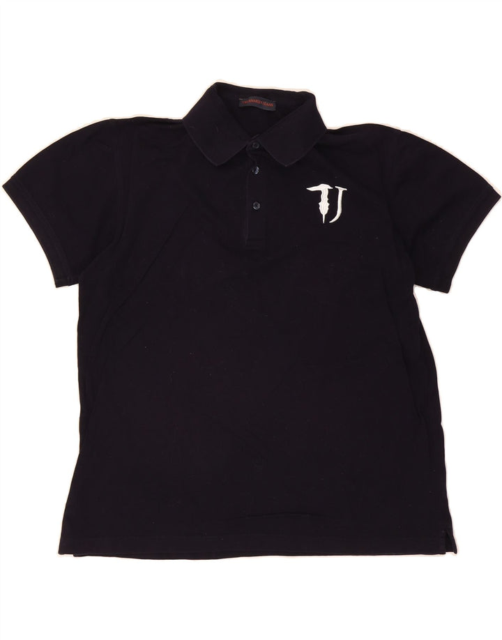 TRUSSARDI JEANS Mens Polo Shirt Large Navy Blue Vintage Trussardi Jeans and Second-Hand Trussardi Jeans from Messina Hembry 