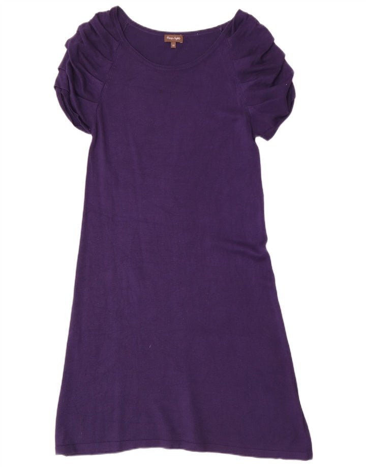 Phase Eight Dame A-Line Kjole UK 10 Small Purple Viscose