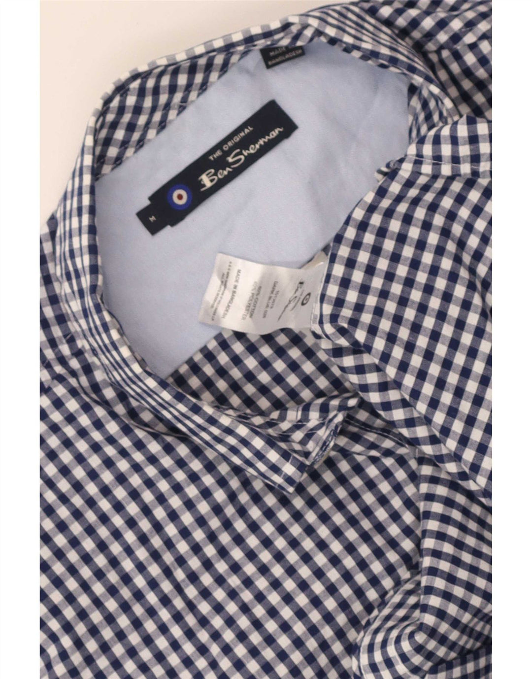 Ben Sherman Kortærmet Herreskjorte Medium Marineblå Gingham Bomuld