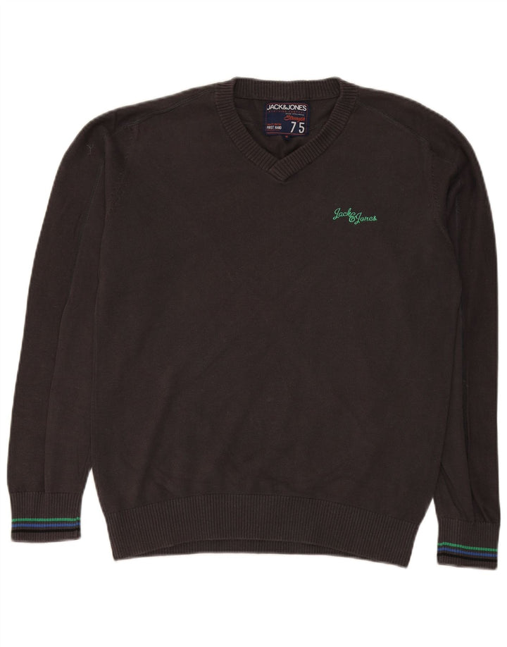 Jack & Jones Herre V-hals sweater mellemgrå bomuld