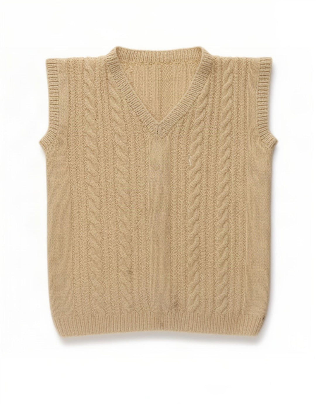 Vintage Dame Vest Tank Top UK 12 Medium Beige