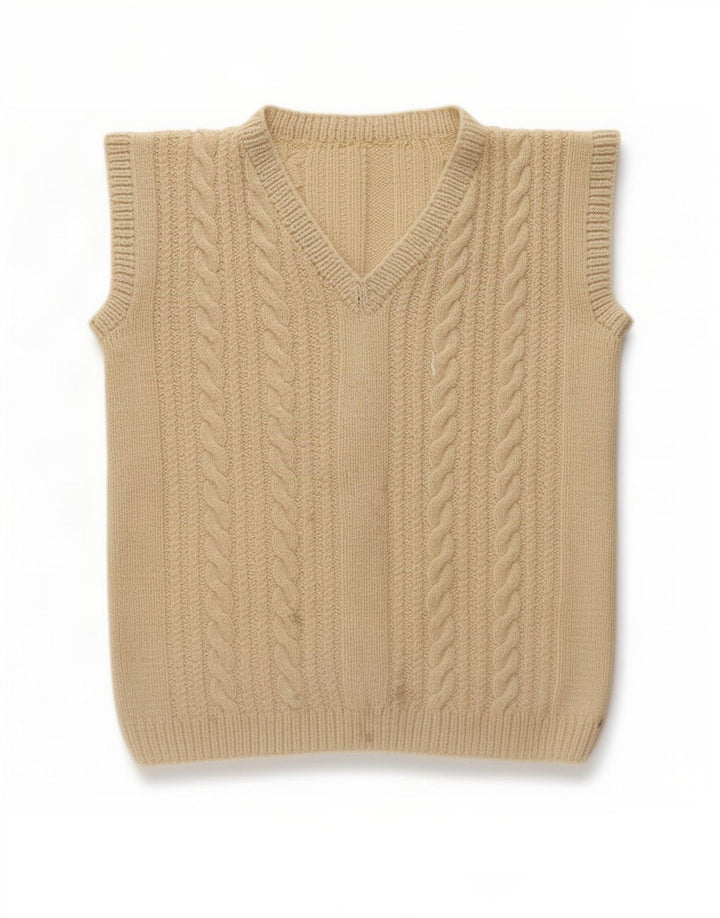 Vintage Dame Vest Tank Top UK 12 Medium Beige