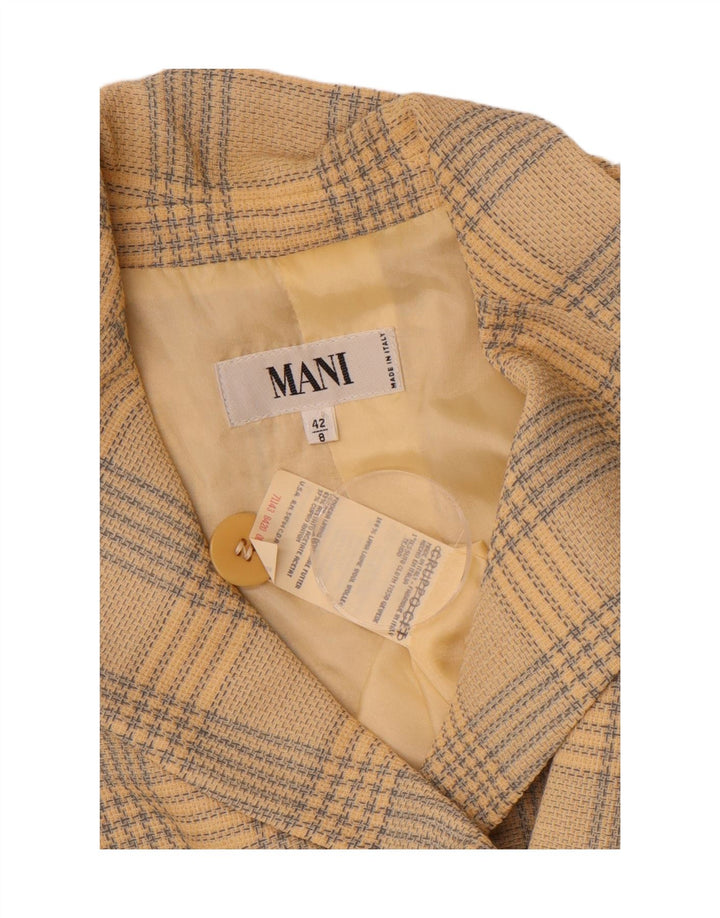 MANI Womens Double Breasted Blazer Jacket IT 42 Medium Beige Houndstooth Vintage MANI and Second-Hand MANI from Messina Hembry 