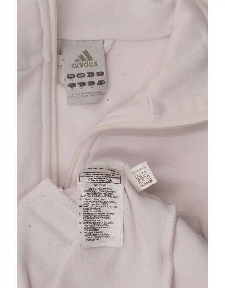 Adidas træningsdragt topjakke til kvinder UK 10 Small White Polyester
