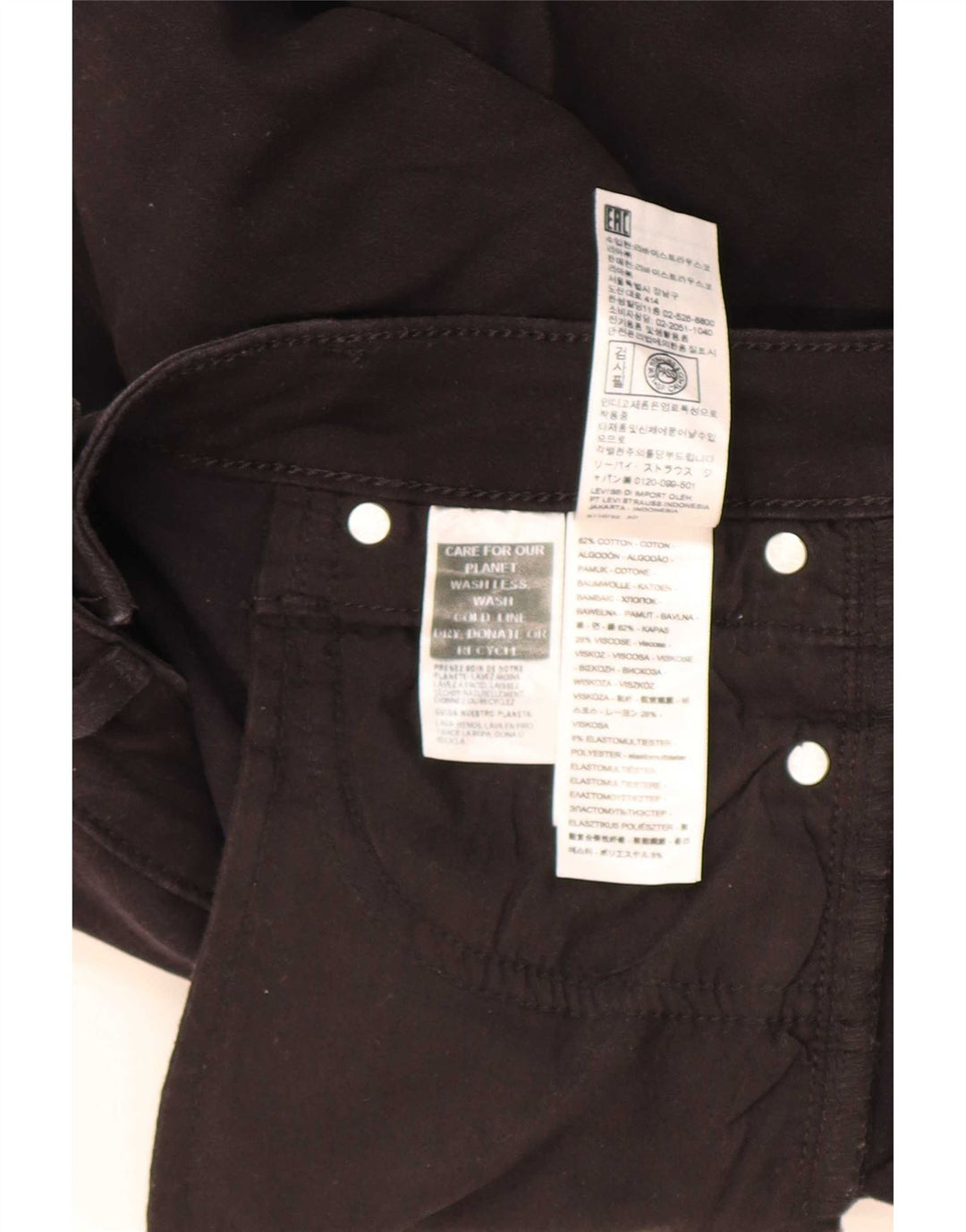 Levi's Dame 712 Slim Jeans W26 L30 Sort Bomuld