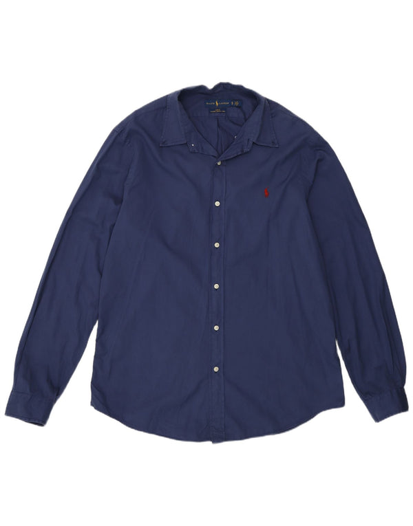 Ralph Lauren herre Slim Fit skjorte XL marineblå bomuld