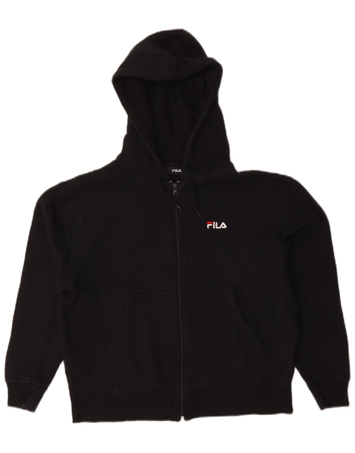 Fila Dame Hættetrøje Sweater UK 14 Medium Sort Bomuld