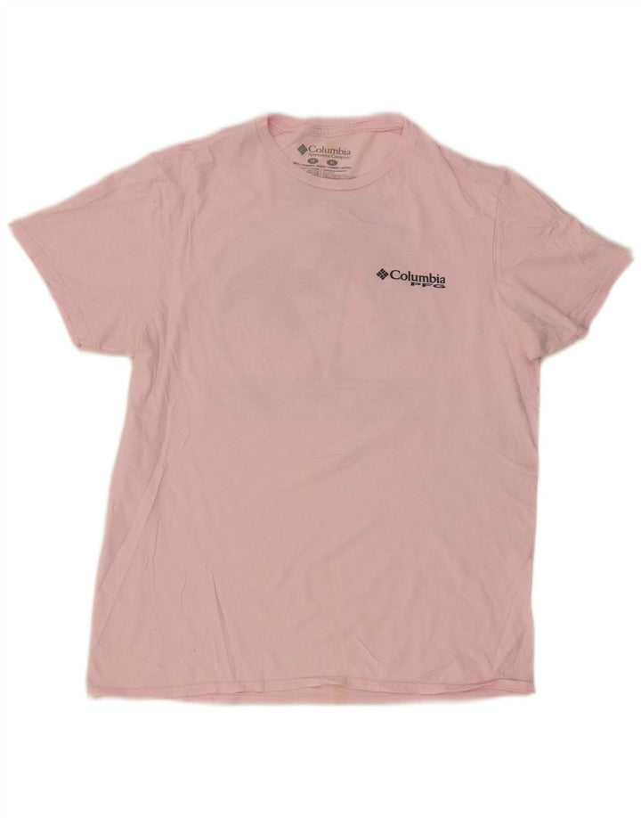 Columbia Herre grafisk T-shirt Top Medium Pink Bomuld