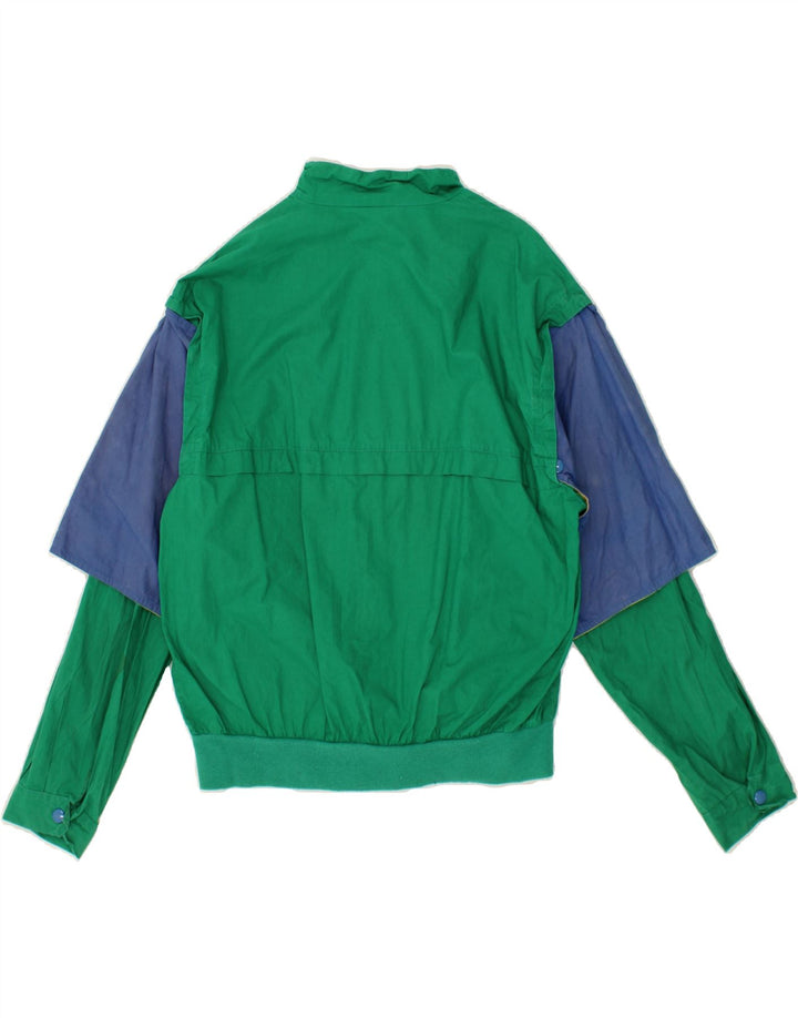 VINTAGE Mens Bomber Jacket UK 38 Medium Green Colourblock Vintage Vintage and Second-Hand Vintage from Messina Hembry 