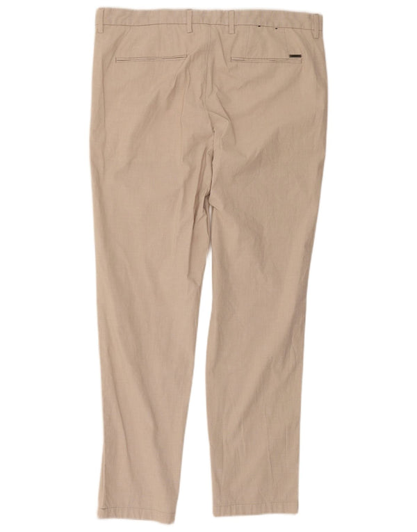 Hugo Boss Herre Slim Chino Bukser EU 50 Large W36 L28 Beige Bomuld