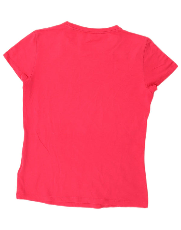 Adidas T-Shirt Top UK 12/14 Medium Pink Bomuld