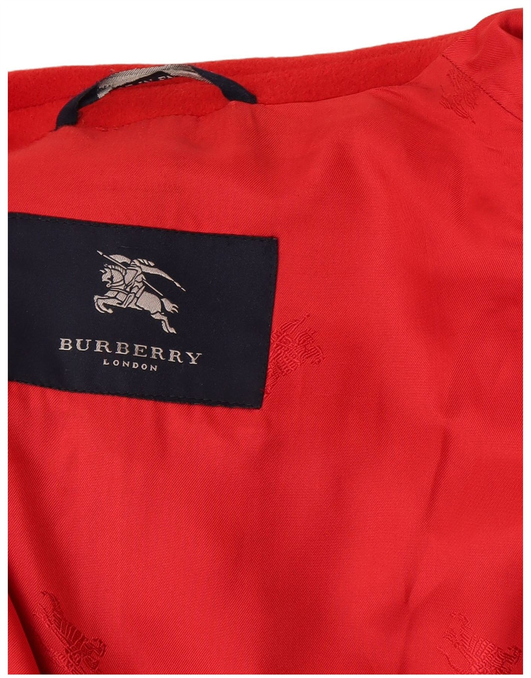 Burberry Dame Overfrakke UK 14 Large Red Wool Classic