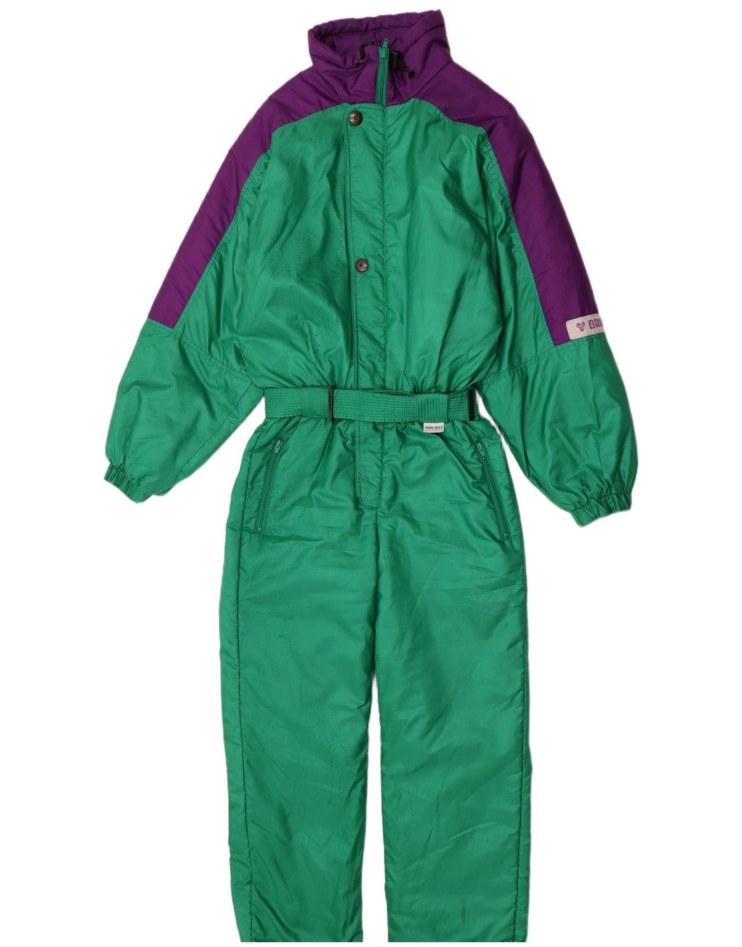 Brugi Dame Ski Jumpsuit IT 48 XL Grøn Colourblock Polyester Retro