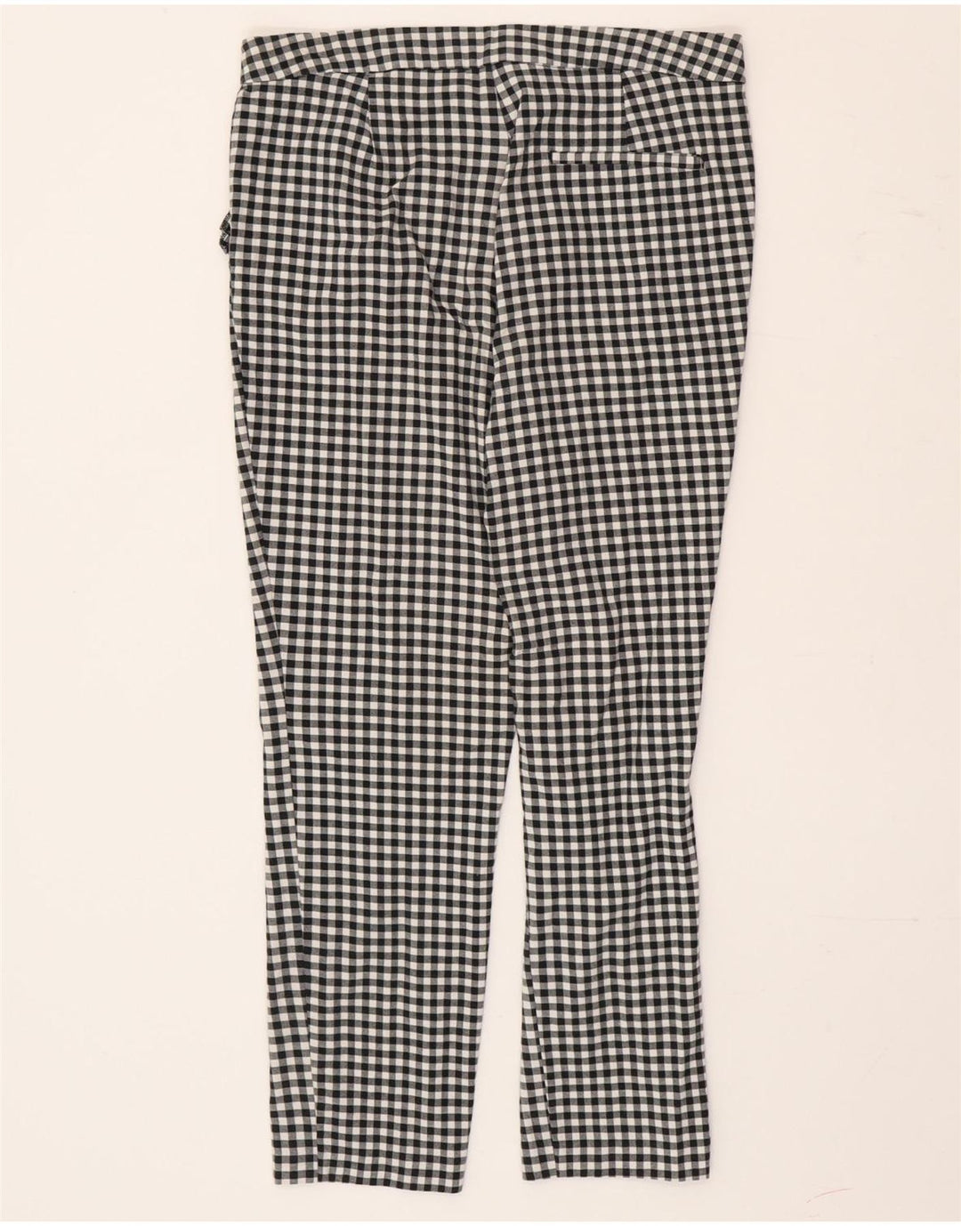 Zara Dame Slim Chino Bukser Medium W30 L26 Sort Gingham