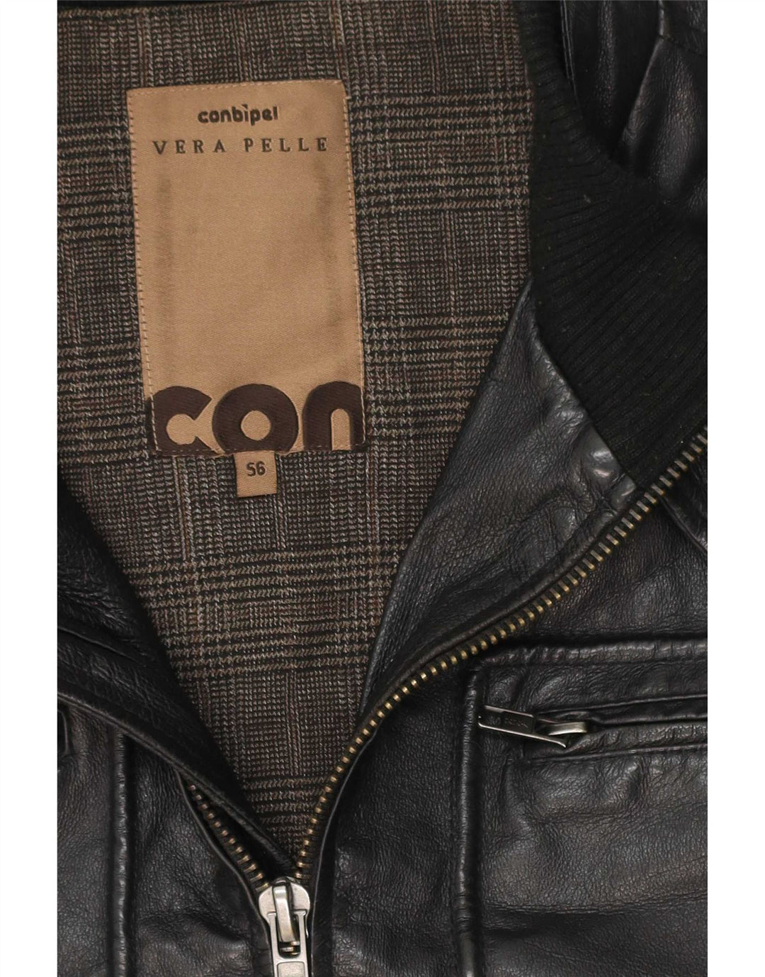 Conbipel Herre Læder Utility Jacket UK 38 Medium Sort