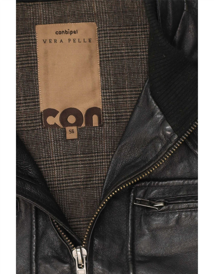 Conbipel Herre Læder Utility Jacket UK 38 Medium Sort