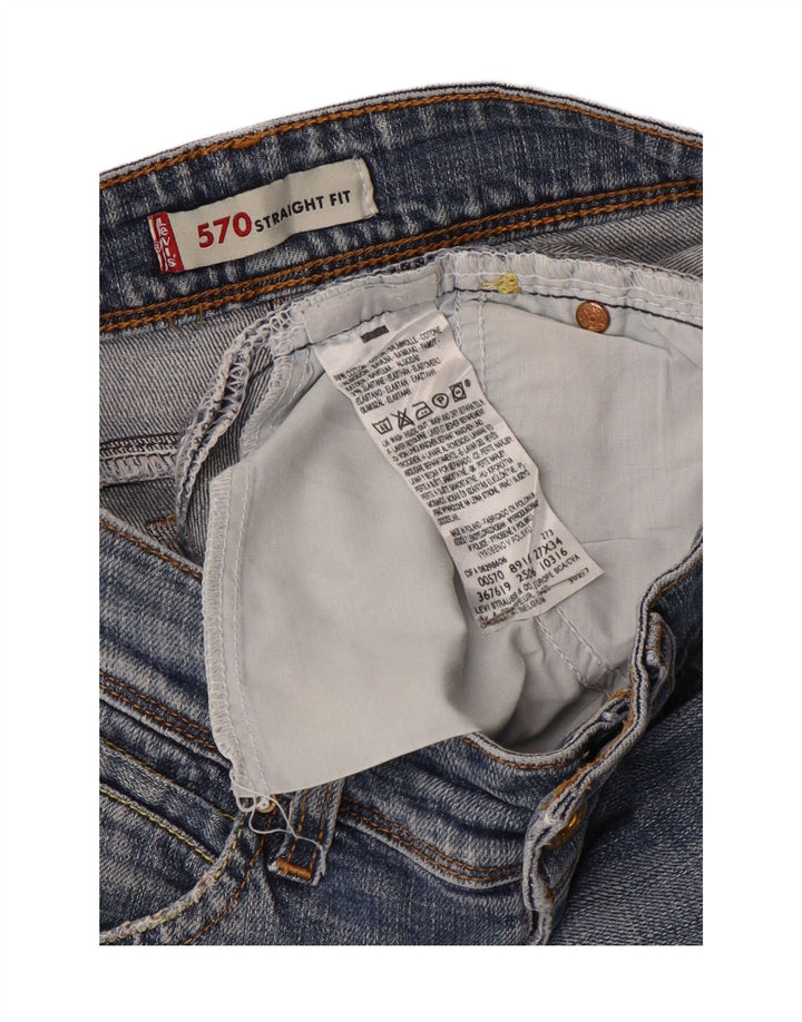Levi's Dame 570 Straight Jeans W27 L29 Blå Bomuld