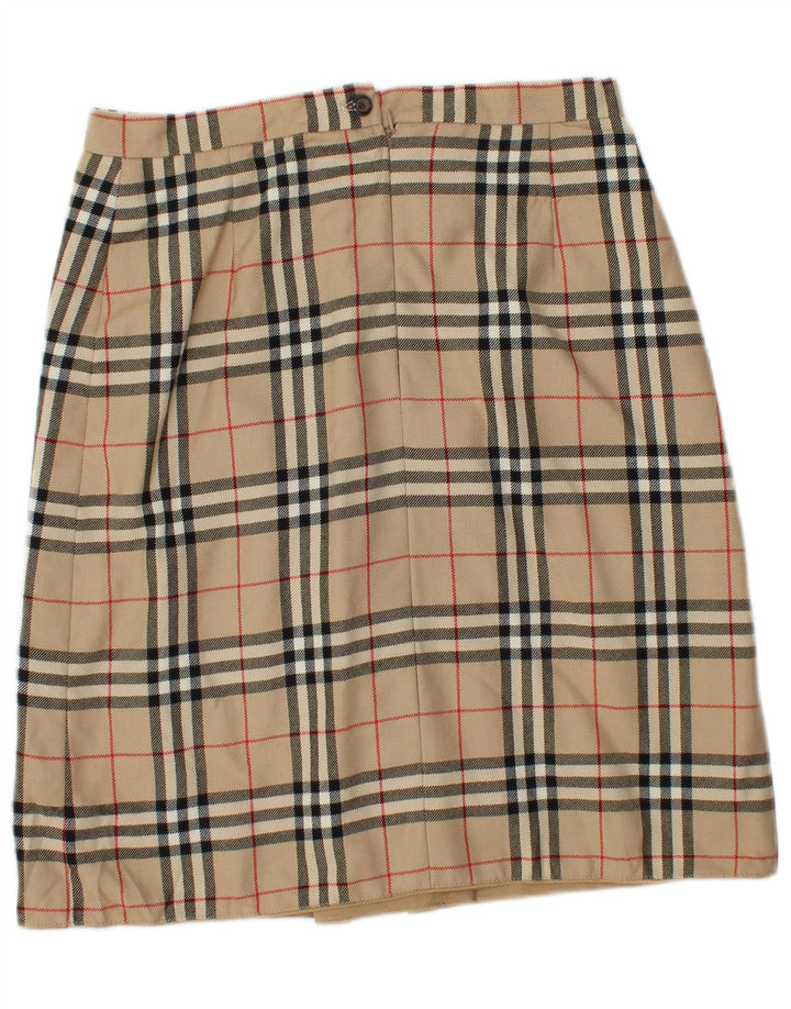 Vintage Blyantnederdel til kvinder W30 Medium Beige Ternet