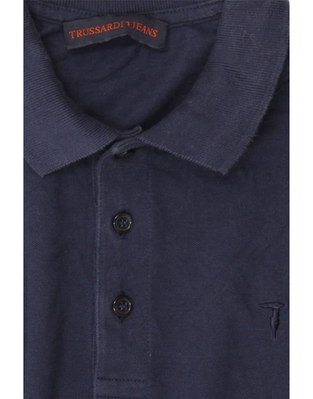 TRUSSARDI JEANS Mens Polo Shirt Small Navy Blue Cotton Vintage Trussardi Jeans and Second-Hand Trussardi Jeans from Messina Hembry 