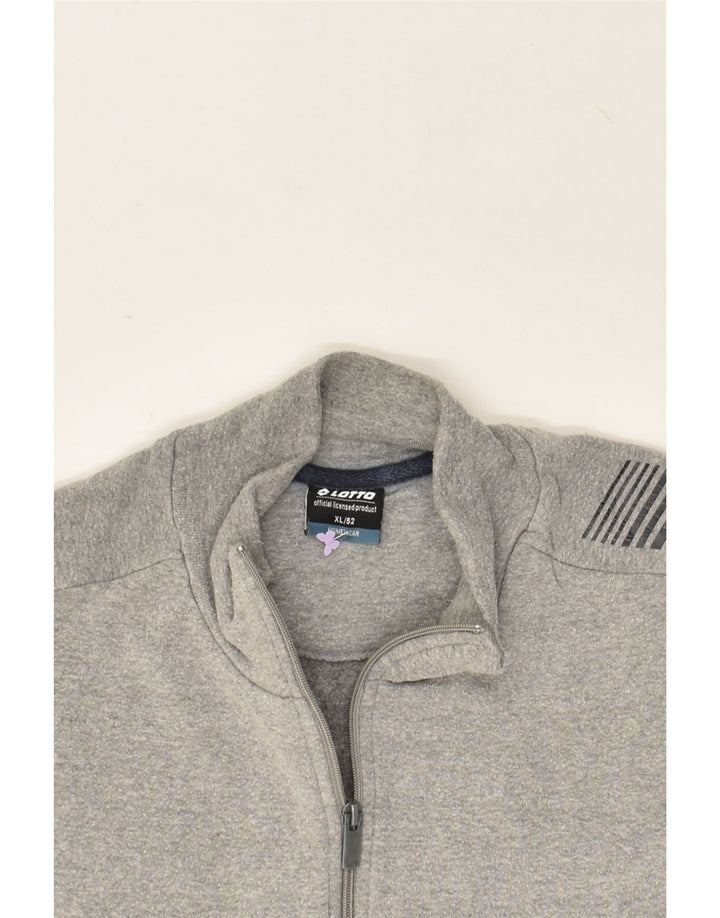 LOTTO Mens Graphic Tracksuit Top Jacket XL Grey Cotton | Vintage Lotto | Thrift | Second-Hand Lotto | Used Clothing | Messina Hembry 